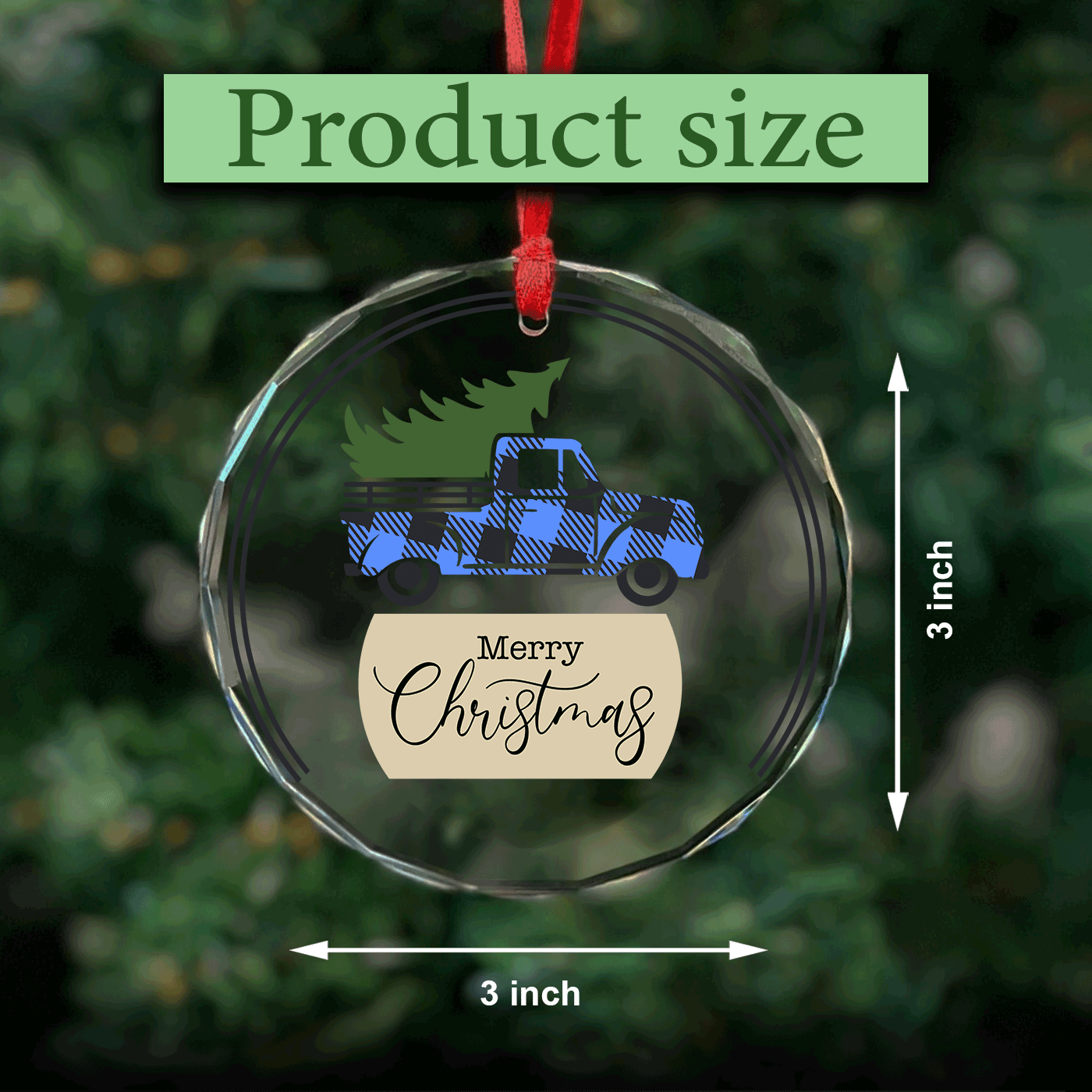 Rustic Christmas Truck | Bringing Home the Holiday Spirit | Glass Ornament